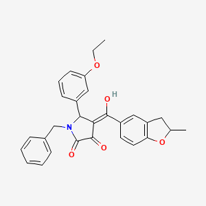 (4E)-1-benzyl-5-(3-ethoxyphenyl)-4-[hydroxy(2-methyl-2,3-dihydro-1-benzofuran-5-yl)methylidene]pyrrolidine-2,3-dione