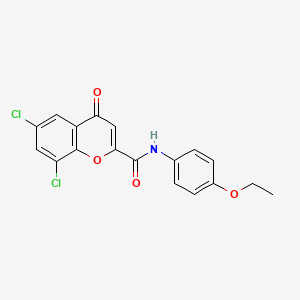 molecular formula C18H13Cl2NO4 B12199606 6,8-dichloro-N-(4-ethoxyphenyl)-4-oxo-4H-chromene-2-carboxamide 