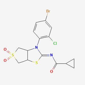 N-[(2Z)-3-(4-bromo-2-chlorophenyl)-5,5-dioxidotetrahydrothieno[3,4-d][1,3]thiazol-2(3H)-ylidene]cyclopropanecarboxamide