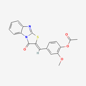 molecular formula C19H14N2O4S B12199735 2-methoxy-4-[(Z)-(3-oxo[1,3]thiazolo[3,2-a]benzimidazol-2(3H)-ylidene)methyl]phenyl acetate 