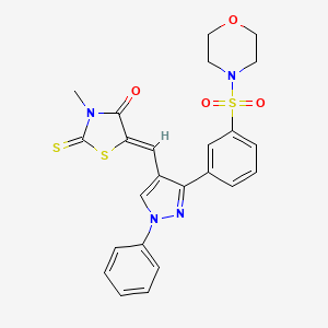 (5Z)-3-methyl-5-({3-[3-(morpholin-4-ylsulfonyl)phenyl]-1-phenyl-1H-pyrazol-4-yl}methylidene)-2-thioxo-1,3-thiazolidin-4-one