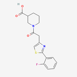 1-{[2-(2-Fluorophenyl)-1,3-thiazol-4-yl]acetyl}piperidine-3-carboxylic acid