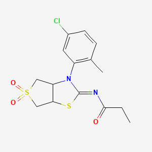 N-[(2Z)-3-(5-chloro-2-methylphenyl)-5,5-dioxidotetrahydrothieno[3,4-d][1,3]thiazol-2(3H)-ylidene]propanamide