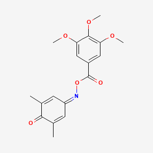 molecular formula C18H19NO6 B1219980 3,4,5-Trimethoxybenzoic acid [(3,5-dimethyl-4-oxo-1-cyclohexa-2,5-dienylidene)amino] ester 