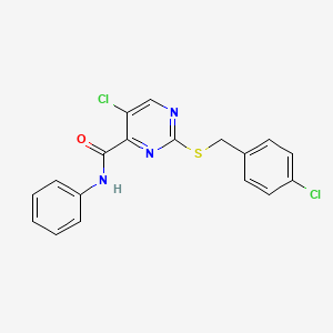 5-chloro-2-[(4-chlorobenzyl)sulfanyl]-N-phenylpyrimidine-4-carboxamide