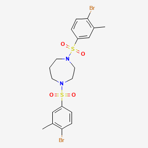 molecular formula C19H22Br2N2O4S2 B12199907 1,4-Bis(4-bromo-3-methylbenzenesulfonyl)-1,4-diazepane 