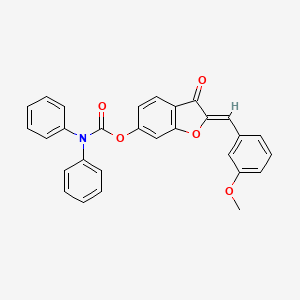 (2Z)-2-(3-methoxybenzylidene)-3-oxo-2,3-dihydro-1-benzofuran-6-yl diphenylcarbamate