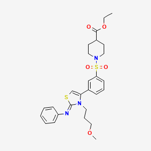 ethyl 1-({3-[(2Z)-3-(3-methoxypropyl)-2-(phenylimino)-2,3-dihydro-1,3-thiazol-4-yl]phenyl}sulfonyl)piperidine-4-carboxylate