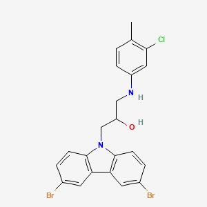 molecular formula C22H19Br2ClN2O B12199960 1-[(3-chloro-4-methylphenyl)amino]-3-(3,6-dibromo-9H-carbazol-9-yl)propan-2-ol 