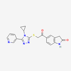 5-[2-(4-Cyclopropyl-5-(3-pyridyl)-1,2,4-triazol-3-ylthio)acetyl]indolin-2-one