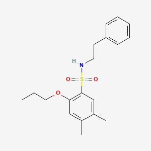 molecular formula C19H25NO3S B12200030 4,5-dimethyl-N-(2-phenylethyl)-2-propoxybenzenesulfonamide 