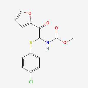 Methyl {1-[(4-chlorophenyl)sulfanyl]-2-(furan-2-yl)-2-oxoethyl}carbamate