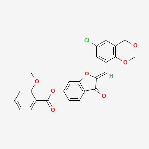 molecular formula C25H17ClO7 B12200074 (2Z)-2-[(6-chloro-4H-1,3-benzodioxin-8-yl)methylidene]-3-oxo-2,3-dihydro-1-benzofuran-6-yl 2-methoxybenzoate 