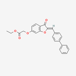 Ethyl 2-{3-oxo-2-[(4-phenylphenyl)methylene]benzo[3,4-b]furan-6-yloxy}acetate