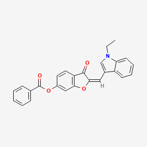 molecular formula C26H19NO4 B12200138 2-[(1-Ethylindol-3-yl)methylene]-3-oxobenzo[3,4-b]furan-6-yl benzoate 