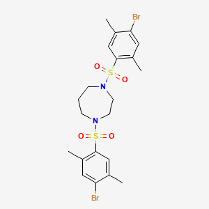 molecular formula C21H26Br2N2O4S2 B12200142 1,4-Bis(4-bromo-2,5-dimethylbenzenesulfonyl)-1,4-diazepane 