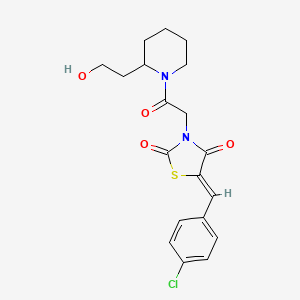 (5Z)-5-(4-chlorobenzylidene)-3-{2-[2-(2-hydroxyethyl)piperidin-1-yl]-2-oxoethyl}-1,3-thiazolidine-2,4-dione