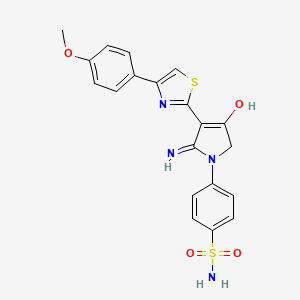 4-{5-amino-4-[4-(4-methoxyphenyl)-1,3-thiazol-2-yl]-3-oxo-2,3-dihydro-1H-pyrrol-1-yl}benzenesulfonamide