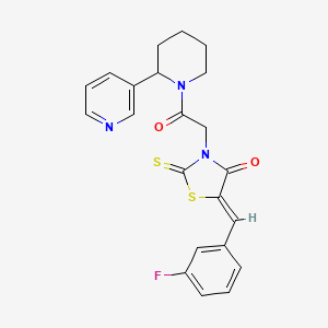 (5Z)-5-(3-fluorobenzylidene)-3-{2-oxo-2-[2-(pyridin-3-yl)piperidin-1-yl]ethyl}-2-thioxo-1,3-thiazolidin-4-one