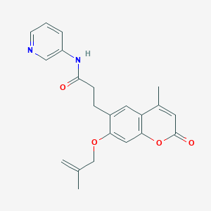 molecular formula C22H22N2O4 B12200257 3-{4-methyl-7-[(2-methylprop-2-en-1-yl)oxy]-2-oxo-2H-chromen-6-yl}-N-(pyridin-3-yl)propanamide 