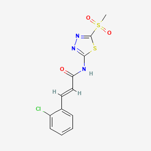 molecular formula C12H10ClN3O3S2 B12200272 (2E)-3-(2-chlorophenyl)-N-[5-(methylsulfonyl)-1,3,4-thiadiazol-2-yl]prop-2-enamide 