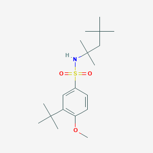 molecular formula C19H33NO3S B12200304 {[3-(Tert-butyl)-4-methoxyphenyl]sulfonyl}(1,1,3,3-tetramethylbutyl)amine 