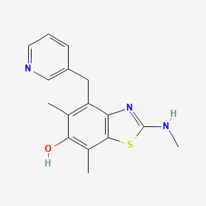 molecular formula C16H17N3OS B1220031 6-Hydroxy-5,7-dimethyl-2-methylamino-4-(3-pyridylmethyl)benzothiazole CAS No. 145096-30-6