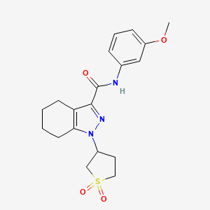 molecular formula C19H23N3O4S B12200322 1-(1,1-dioxidotetrahydrothiophen-3-yl)-N-(3-methoxyphenyl)-4,5,6,7-tetrahydro-1H-indazole-3-carboxamide 