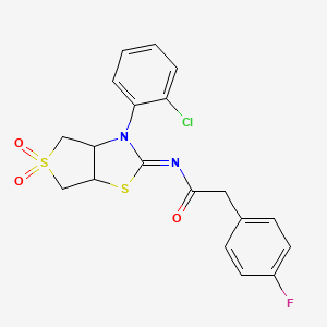 N-[(2E)-3-(2-chlorophenyl)-5,5-dioxidotetrahydrothieno[3,4-d][1,3]thiazol-2(3H)-ylidene]-2-(4-fluorophenyl)acetamide