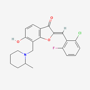 2-[(6-Chloro-2-fluorophenyl)methylene]-6-hydroxy-7-[(2-methylpiperidyl)methyl] benzo[b]furan-3-one