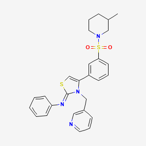 N-[(2Z)-4-{3-[(3-methylpiperidin-1-yl)sulfonyl]phenyl}-3-(pyridin-3-ylmethyl)-1,3-thiazol-2(3H)-ylidene]aniline