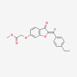 molecular formula C20H18O5 B12200389 Methyl 2-{2-[(4-ethylphenyl)methylene]-3-oxobenzo[3,4-b]furan-6-yloxy}acetate 