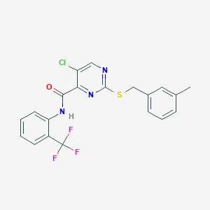 5-chloro-2-[(3-methylbenzyl)sulfanyl]-N-[2-(trifluoromethyl)phenyl]pyrimidine-4-carboxamide