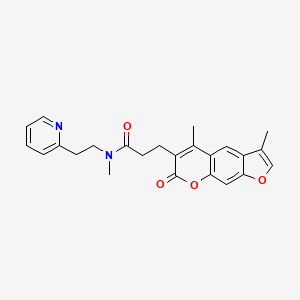 molecular formula C24H24N2O4 B12200466 3-(3,5-dimethyl-7-oxo-7H-furo[3,2-g]chromen-6-yl)-N-methyl-N-[2-(pyridin-2-yl)ethyl]propanamide 