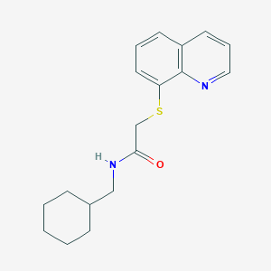 molecular formula C18H22N2OS B12200497 N-(cyclohexylmethyl)-2-(quinolin-8-ylsulfanyl)acetamide 