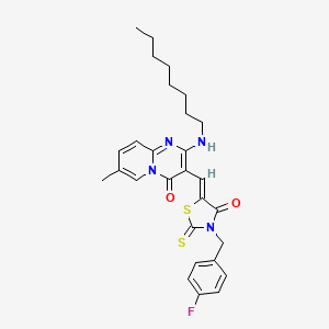 3-{(Z)-[3-(4-fluorobenzyl)-4-oxo-2-thioxo-1,3-thiazolidin-5-ylidene]methyl}-7-methyl-2-(octylamino)-4H-pyrido[1,2-a]pyrimidin-4-one