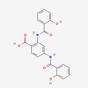 molecular formula C21H16N2O6 B1220059 2,4-Bis(2-hydroxybenzamido)benzoic acid CAS No. 54338-04-4
