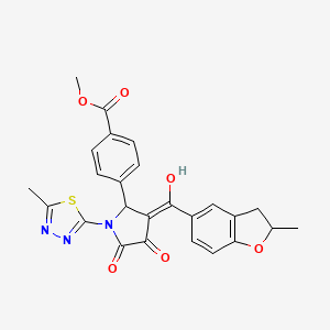 methyl 4-[(3E)-3-[hydroxy(2-methyl-2,3-dihydro-1-benzofuran-5-yl)methylidene]-1-(5-methyl-1,3,4-thiadiazol-2-yl)-4,5-dioxopyrrolidin-2-yl]benzoate