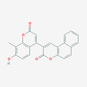 molecular formula C23H14O5 B12200604 2-(7-hydroxy-8-methyl-2-oxo-2H-chromen-4-yl)-3H-benzo[f]chromen-3-one 