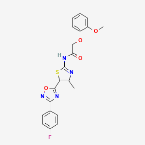 N-[(2Z)-5-[3-(4-fluorophenyl)-1,2,4-oxadiazol-5-yl]-4-methyl-1,3-thiazol-2(3H)-ylidene]-2-(2-methoxyphenoxy)acetamide