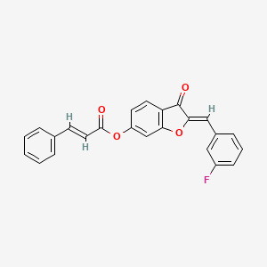 molecular formula C24H15FO4 B12200623 (2Z)-2-(3-fluorobenzylidene)-3-oxo-2,3-dihydro-1-benzofuran-6-yl (2E)-3-phenylprop-2-enoate 