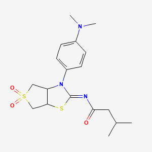 N-[(2E)-3-[4-(dimethylamino)phenyl]-5,5-dioxidotetrahydrothieno[3,4-d][1,3]thiazol-2(3H)-ylidene]-3-methylbutanamide