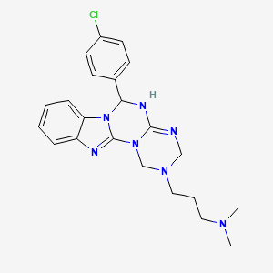 3-[9-(4-chlorophenyl)-2,4,6,8,10,17-hexazatetracyclo[8.7.0.02,7.011,16]heptadeca-1(17),6,11,13,15-pentaen-4-yl]-N,N-dimethylpropan-1-amine