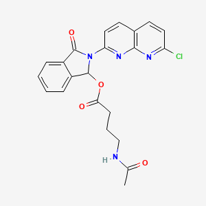 molecular formula C22H19ClN4O4 B1220064 2-(7-Chloro-2-naphthyridin-1,8-yl)isoindolin-1-yl-4-acetamidobutyrate CAS No. 151602-19-6