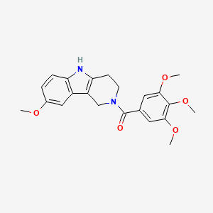 molecular formula C22H24N2O5 B12200640 (8-methoxy-1,3,4,5-tetrahydro-2H-pyrido[4,3-b]indol-2-yl)(3,4,5-trimethoxyphenyl)methanone 