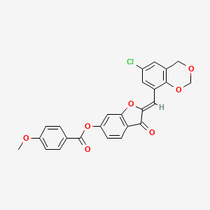 (2Z)-2-[(6-chloro-4H-1,3-benzodioxin-8-yl)methylidene]-3-oxo-2,3-dihydro-1-benzofuran-6-yl 4-methoxybenzoate