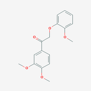 molecular formula C17H18O5 B12200676 Ethanone, 1-(3,4-dimethoxyphenyl)-2-(2-methoxyphenoxy)- CAS No. 22675-96-3