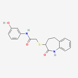 2-[(2-hydroxy-4,5-dihydro-3H-1-benzazepin-3-yl)sulfanyl]-N-(3-hydroxyphenyl)acetamide