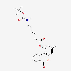 molecular formula C24H31NO6 B12200730 7-Methyl-4-oxo-1,2,3,4-tetrahydrocyclopenta[c]chromen-9-yl 6-[(tert-butoxycarbonyl)amino]hexanoate 