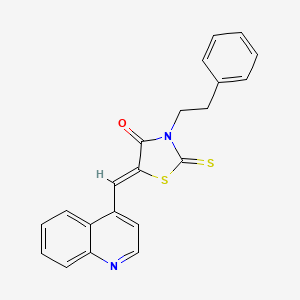 molecular formula C21H16N2OS2 B12200736 3-(2-Phenylethyl)-5-(4-quinolylmethylene)-2-thioxo-1,3-thiazolidin-4-one 